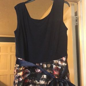 Navy Floral Dress